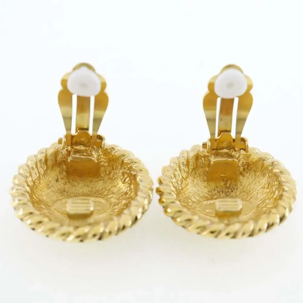 CHANEL Vintage Gold Logo Earrings